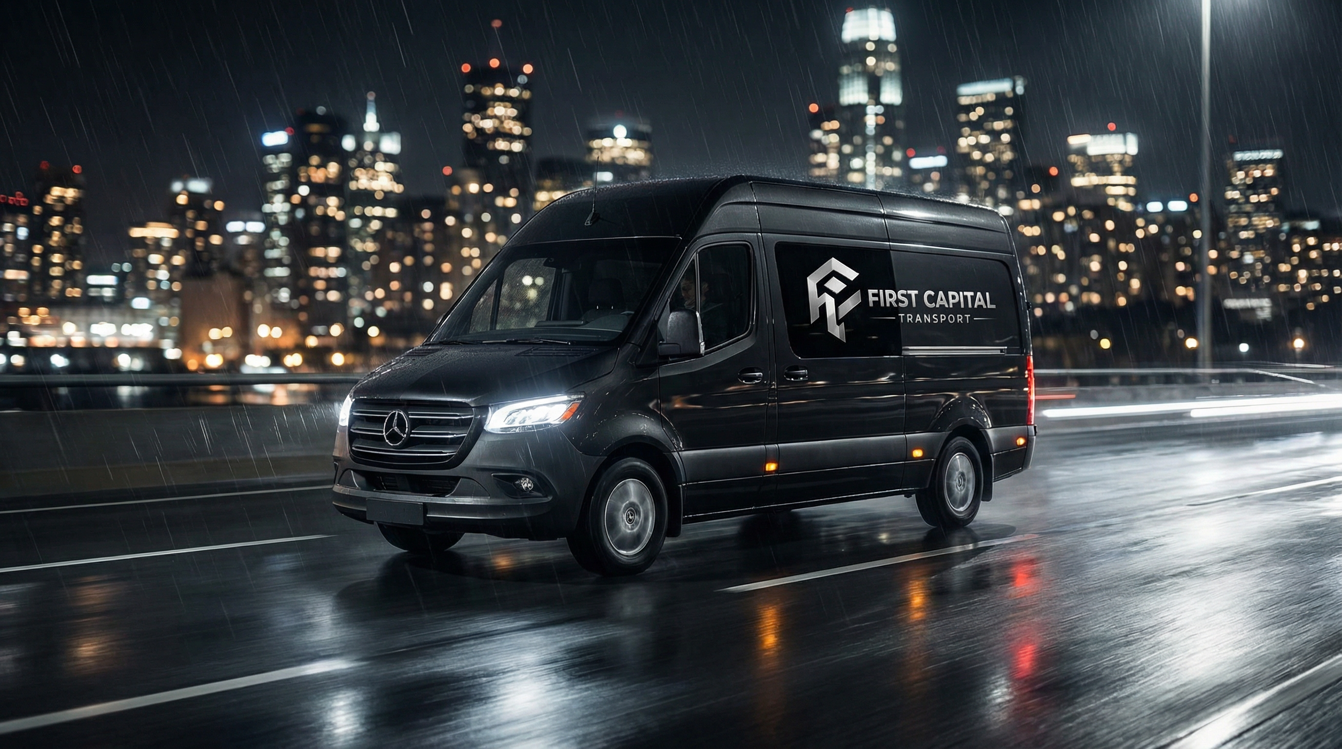 Logistics Truck at Night